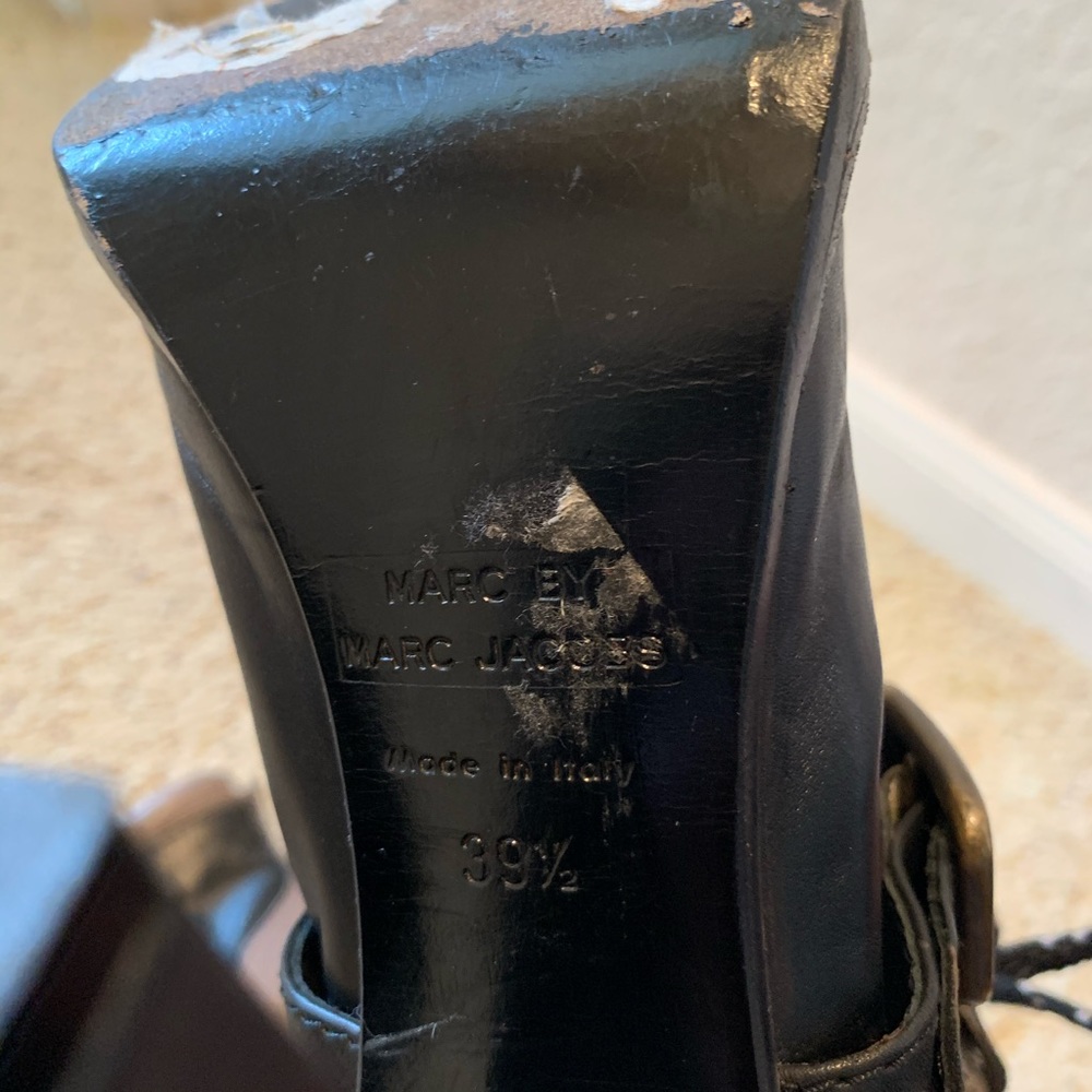 Marc by Marc Jacobs high heel lace up high top leather SOCCER booties, 39 1/2 - Picture 6 of 8